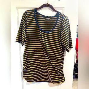 Navy & yellow Maternity Top